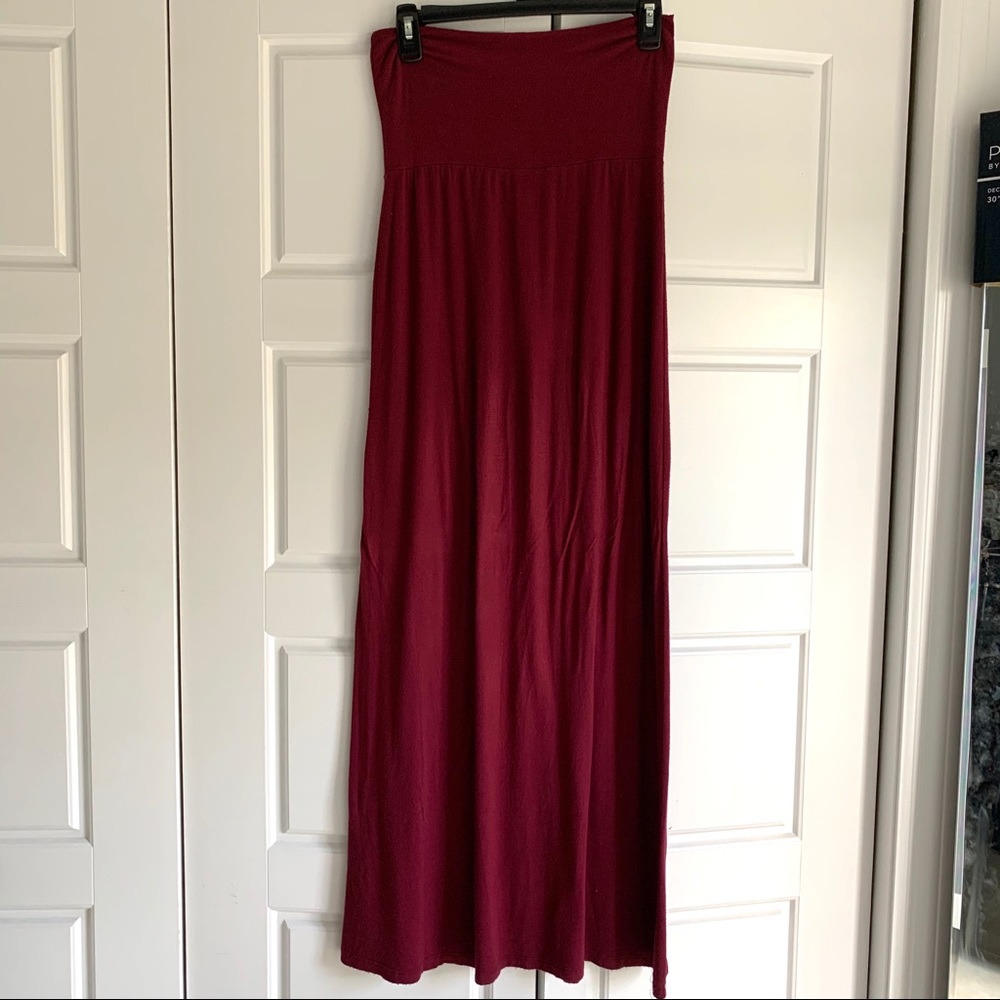 Burgundy maxi skirt